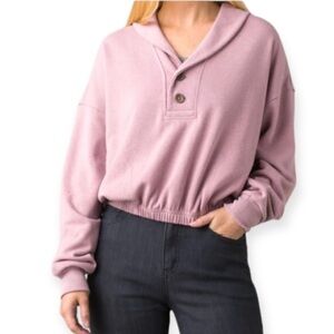 Prana Cozy Up Michie Sweatshirt, Pink, Sz M